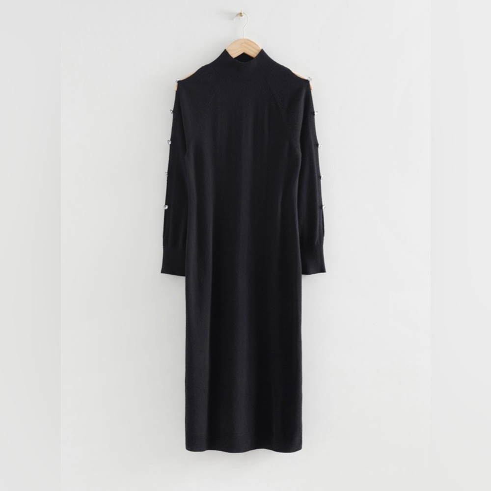 & Other Stores Rhinestone Embellished Wool Knit Dress XS